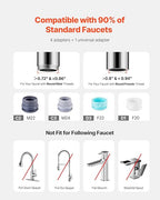 VEVOR Water Filter for Sink Faucet, Faucet Mount Water Filtration, 5-Stages Filter Reduce 97% Lead, 95% Chlorine, Rust, Skincare Tap Water Purifier for Kitchen Bathroom,1 Filter, Grey