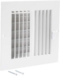 EZ-FLO 6 x 6 Inch (Duct Opening) Air Vent Cover for Wall or Ceiling, Two-Way Ventilation Register, Solid Steel HVAC Register Cover, White, 61660