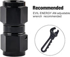 EVIL ENERGY 12AN Female to 12AN Female Straight Swivel Coupler Union Fitting Adapter Aluminum Black 2PCS