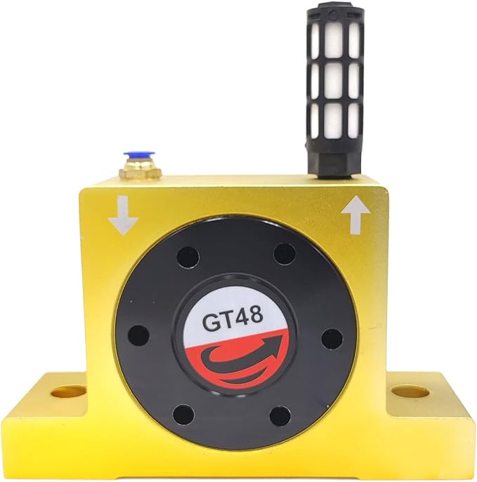 GT48 Industrial Turbine Vibrator - G 3/8" Pneumatic Compressed Air Power Wheel Type Silent Golden With Muffler