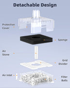 Pawfly Aquarium Sponge Filter, Small Fish Tank Filter with Foam and Air Stone, Sponge Filter for Fish Tanks up to 5 Gallons (Air Pump Not Included)