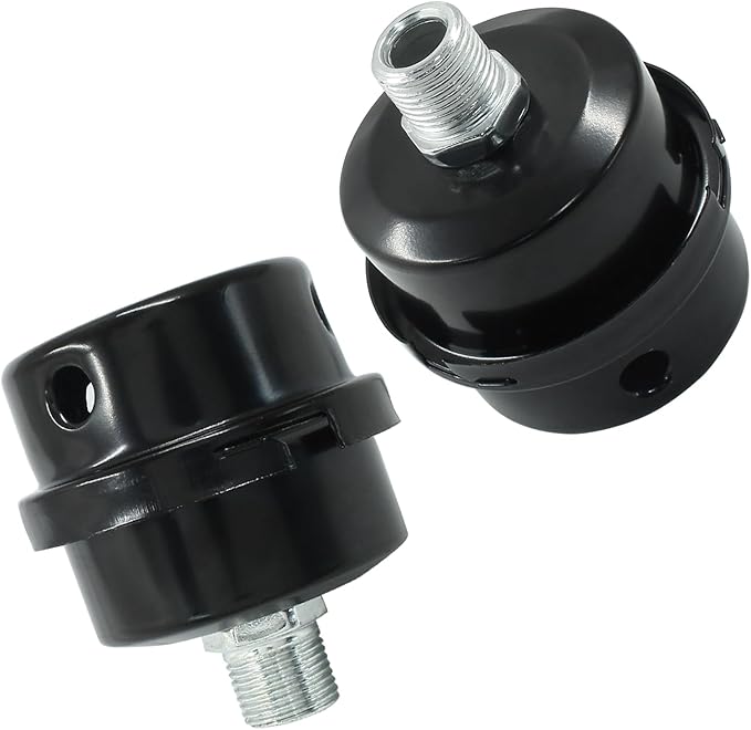 Hordion 2 Pack Air Compressor Silencer, 3/8" Thread Air Compressor Intake Filter Sound Muffler Replacement Parts 16mm for Blowers Generators Exhaust Ports