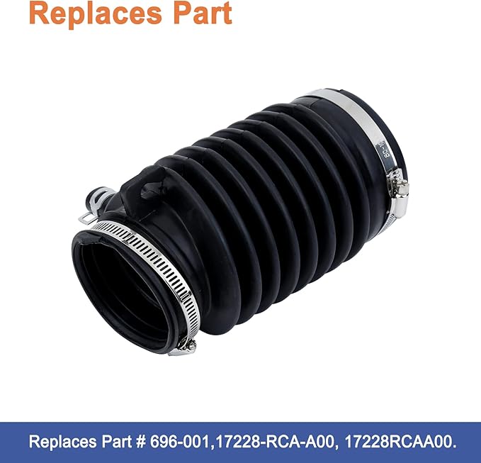 Engine Air Intake Hose Tube With Clamps. Replaces Part # 696-001,17228-RCA-A00, 17228RCAA00. Compatible with Honda Accord V6 3.0L 2003-2007,Acura TL V6 3.2L 2004-2006
