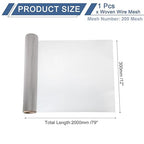 uxcell 200 Mesh 79" x 12" Woven Wire Mesh, 304 Stainless Steel Air Vent Filter Screen, Window Screen Mesh for DIY Projects Vents Cover Filtration Animals Fence