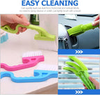 VILLCASE 8pcs Window Groove Cleaning Brush Set Stiff Bristles for Wet and Dry Use, Narrow Slot Scrubber Brushes for Window Tracks and Gaps, Household Cleaning Tools for Home and Office