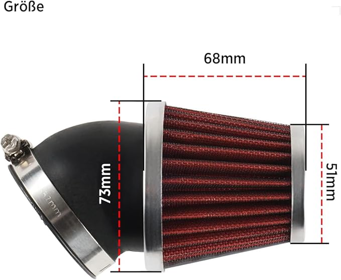 Evermotor Atv Air Filter, 48mm 49mm 50mm Carburetor Filter for 50cc 70cc 90cc 110cc 125cc 150cc Scooter, Quad Bike