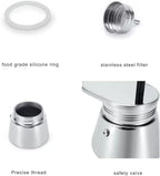 50ML 200ML Single Spout Mocha Pot Classic Stovetop Coffee Maker Stainless Steel Portable Espresso Pot with Filter for Home Camping Office Use (50ml)