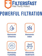 Filters Fast PH21100 Compatible Replacement for GE MWF Carbon Water Filter Cartridge for Fridge Refrigerator Water Dispenser