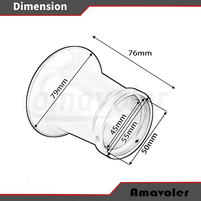50mm Carburetor Air Filter Trumpet Velocity Stack Funnel CNC Alloy Parts Fit for PE VM 21mm,24mm,26mm,28mm,30mm, for Honda Yamaha Kawasaki ATV Dirt Bike Carb Intake Wind Horn Cup. (silver)