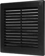 Repa Market 6 x 6 Inch (Outer) Black Square Air Vent Cover - Plastic Fresh Air Intake Vent - AC Cover with Nylon Mesh Screen, Wall, Ceiling HVAC Return Air Register, Modern Soffit Vents
