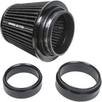 KYOSTAR Universal 3/3.5/4" (75/89/100mm) High-Flow Air Filter, Reusable Cone Cold Air Intake, High Performance, Clamp-On Car High Flow Air Kit, Flange Diameter: 3/3.5/4 Inch, Height: 6.2 Inch, Black
