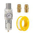 Air Compressor Water Separator Filter 1/2" NPT 150 PSI,Compressed Filter Regulator Combo,5 Micron Moisture Trap for Pneumatic Tools