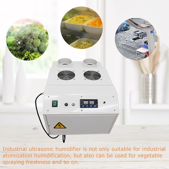 Industrial Ultrasonic Humidifier Cooler Sprayer 9kg/h Portable Continuous Cool Mist Maker Humidifier Commercial with Humidistat and Remote Sensor for Greenhouse Large Room