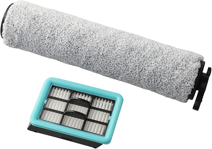 Replacement Roller Brush and Filter Kit Compatible with for CrossWave HF2/3845N/3831 Floor Scrubber Wet Dry Vacuum, Hard