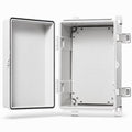 QILIPSU Waterproof Junction Box IP67 Outdoor Plastic Electrical Project Enclosure Weatherproof with Mounting Plate, Wall Brackets, Hinged Grey Cover 11.8"x7.9"x6.7"