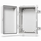 QILIPSU Waterproof Junction Box IP67 Outdoor Plastic Electrical Project Enclosure Weatherproof with Mounting Plate, Wall Brackets, Hinged Grey Cover 11.8"x7.9"x6.7"