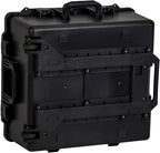 MEIJIA Portable All Weather Waterproof Hard Case, Camera Case with Customizable Fit Foam And Rolling Wheels, 24.8"X23.7"X13.17",Elegant Black
