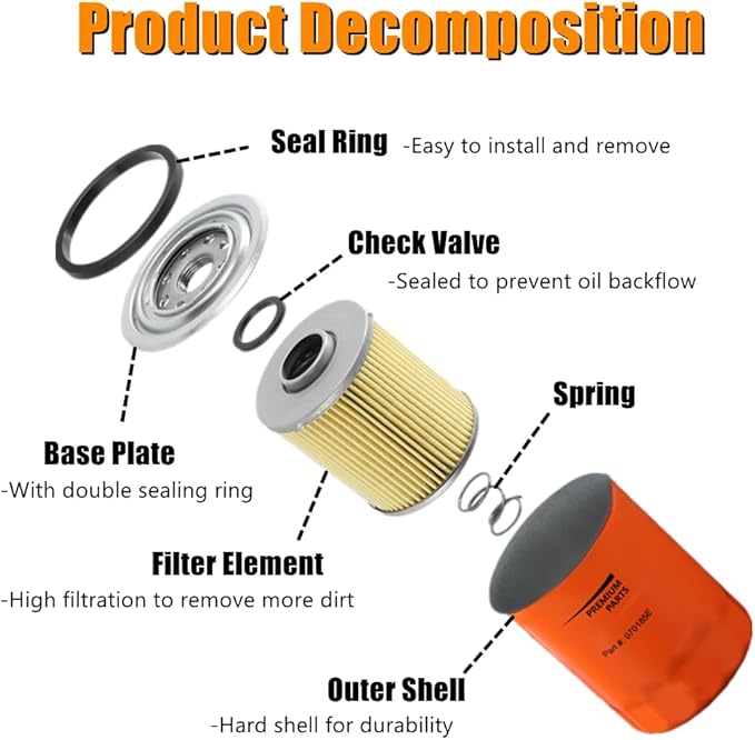 070185E Oil Filters with Paper Funnel Oil Wipe for Ge-nerac 8kw-24kw Air-Cooled and Portable Generators 760cc 990cc Engines Rep 070185ES 70185