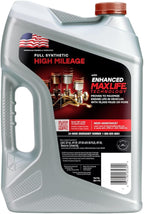 Valvoline Full Synthetic High Mileage with MaxLife Technology SAE 10W-30 Motor Oil 5 QT (Pack of 2)