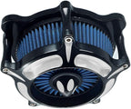 Motorcycle Air Filter Turbine Intake Cleaner Kit Cnc Cut Chrome for Harley Dyna 2000 - 2017 Softail 2000 - 2015 Touring 2000 - 2007 Fitment - B (Blue)