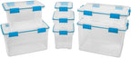 Sterilite 24-Pack Gasket Box, Weather-Resistant Storage Bins with Latching Lids, 12 Quart - Heavy-Duty Organizing Containers for Closet, Bathroom, and Office