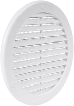 Vent Systems 5" Inch (Opening Dimensions) - Pack of 2 - White Soffit Vent Cover - Plastic Round Air Vent Grille - Built-in Mesh Screen - HVAC Register Louver for Bathroom, Home, Kitchen