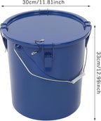 Deep Fryer Oil Storage Container with Filter,6 Gallon Bucket with Lid, Strainer Bag and Handle, Carbon Steel Oil Grease Disposal Container for Deep Fryer Oil Filtering/Storage - Blue