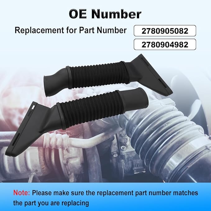 Air Intake Hose Compatible with 2014-2017 Mercedes-Benz S550, 2014-2017 S63 AMG W217 W222, Replacement for A2780904982 A2780905082- Left & Right