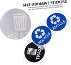 TEHAUX 8pcs Garbage Bin Sticker Waste Sorting Recycling Labels PVC Trash Can Classification Stickers for Home