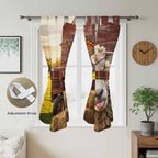 Farm Sheep Bathroom Curtains 63 Inch Length, Window Curtains Tab Top, Farmhouse Barn Funny Animals Butterfly Light Filtering Window Treatments Drapes 52"x63" 2 Panel