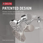 Delta Faucet Clarifi Premium Shower Filter Attachment with Filter, Hard Water Shower Filter, Shower Head Filter, Chrome 5SF100