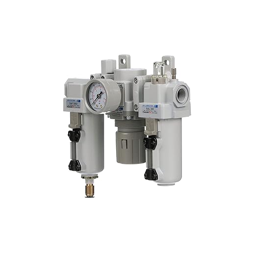 PneumaticPlus SAU300A-N03G-MEP - Dual Air System 3/8" NPT - Compressed Air Filter, Pressure Regulator & Lubricator w/Additional Free Air Port 1/4" NPT - Manual Drain, Metal Bowl