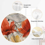 Retro Floral Living Room Curtains 84 Inch Length, Window Curtains Tab Top, Red Yellow Tulips Barm Doors Farmhouse Wooden Light Filtering Window Treatments Drapes 42"x84" 2 Panel