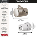 Delta Faucet Clarifi Standard Shower Filter Attachment Brushed Nickel with Additional Filter Cartridge