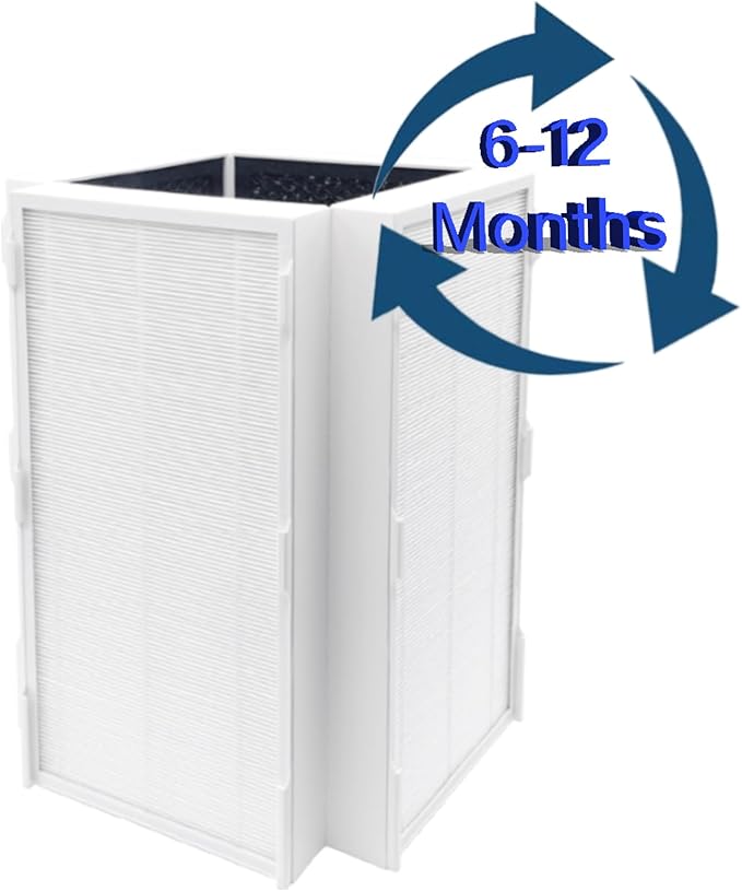 2 Pack CAP-1000 Replacement Filter Compatible with Cuisinart CAP-1000FPK PuRXium Air Purifier, 3 in 1, H13 True HEPA with High-Efficiency Activated Carbon
