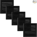 Vent Systems 4.5" x 4.5" Inch (Opening Dimensions) - Pack of 5 - Plastic Black Soffit Vent Cover - Flat Square Air Vent Grille - Air Vent Deflector - HVAC 5.9" x 5.9" Inch (Overall Dimensions)