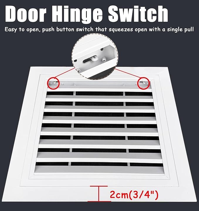 Louvered Vent/Access Panel, Decorative Removable Grille Filters Covers with Mesh Cover, Wall and Ceiling Inspection Service Door Loft Hatch(40x45cm/15.7x17.7in)