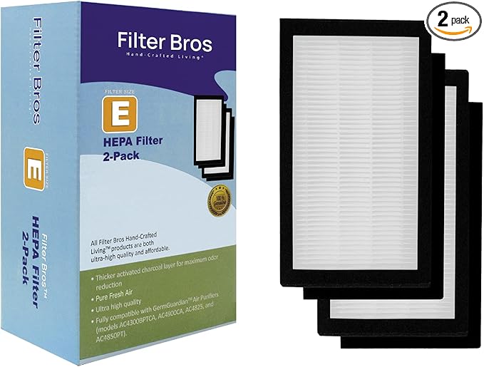 Filter Bros HEPA Filter E Replacement Fits GermGuardian FLT41002PK AC4100 AC4175