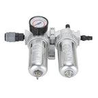 1/4 Inch Aluminum Alloy Air Filter Pressure Regulator, Compressed Air Line Filter, Oil Water Separator with Dial for Easy Pressure Adjustment, Durable PC and Plastic Construction f