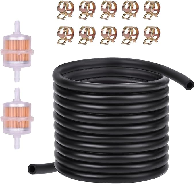 3/16 ID Fuel Line 10 Feet with 2Pcs Fuel Filters for Kawasaki for honda Predator Lawn Mower Generator Chainsaws Go-Karts ATV Small Engine Generators X120 GX160 GX120 GX100 GX200 GX390