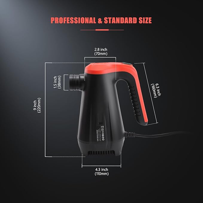 SPTA Car Dryer Air Blower, Car Dryer, Handheld High Powered Filtered Car Wash Dryer Blower,Dry Before Car Cleaning,Car Detailing,Car Wax,or Ceramic Coating, Auto Tool Kit Gift Boat RV Motorcycle