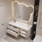LTSRLL LED Vanity Mirror Cute Bear Decorative Mirror for Bathroom & Dressing Tabler Backlight Wall Mirror with 3 Color Dimmable Light Demister Pad Human Body Sensor Switch(Cut Down,80cmx95cm)