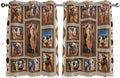 2 Panel Kitchen Cafe Curtains, Desert Camels Sunlight Filtering Nature Air Through, Home Decor Window Covering Tier Curtains for Living Room 104W x 52L inch Western Wildlife Brown Animals Country