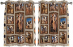 2 Panel Kitchen Cafe Curtains, Desert Camels Sunlight Filtering Nature Air Through, Home Decor Window Covering Tier Curtains for Living Room 104W x 52L inch Western Wildlife Brown Animals Country