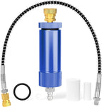 MEANLIN MEASURE 30Mpa Water-Oil Separator With 20 inch Spring Flexible Hose and 8MM & M10 Fast Connecting Internal Thread Mother Head For High Pressure Air Compressor Pump Blue