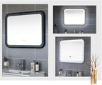 Bathroom Mirror with LED Light and Demister Pad Wall Mounted Mirror Makeup Shaving Mirror Smart Touch Switch (White 600 * 800mm)