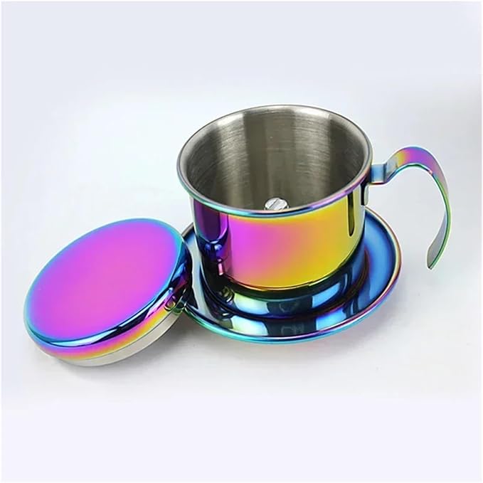 Stainless Steel 304 Vietnamese Coffee Filter Cup Drip Pot Simple And Portable Household Coffee Filter Cup Traditional Tool(Seven Colors)