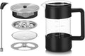 Pressed Coffee Maker 1 Liter – Portable Coffee Press System, Heat Resistant Glass Carafe, Stainless Steel Plunger Filter Mechanism, Smooth Extraction Control, Easy Grip Handle Design | Camping
