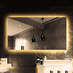 Wall Mirror Modern LED Bathroom Mirror with Defogging Backlit Bathroom Mirrors with Light and Touch Sensor Switch Demister Pad (Color : D Size : 50CMx70CM) (C 60CMx80CM)