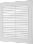 Repa Market 6 x 6 Inch (Outer) White Square Air Vent Cover - Pack of 2 Plastic Fresh Air Intake Vent - AC Cover with Nylon Mesh Screen, Wall, Ceiling HVAC Return Air Register, Modern Soffit Vents